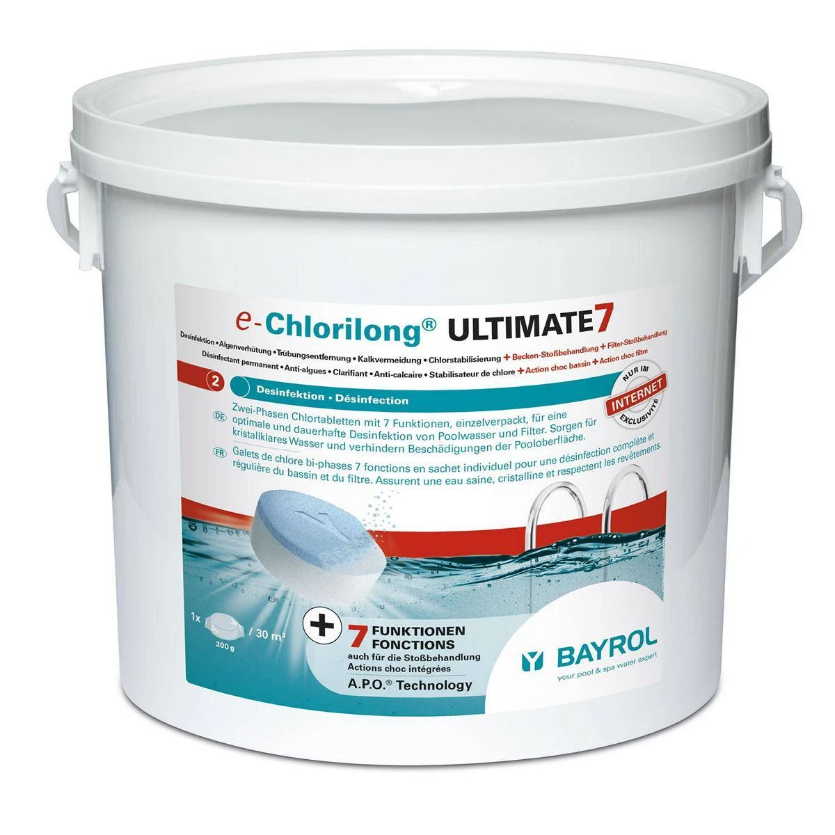 4,8 Kg - BAYROL E-Chlorilong® ULTIMATE 7 300 G Tabletten 3 4,8 Kg - BAYROL E-Chlorilong® ULTIMATE 7 300 G Tabletten