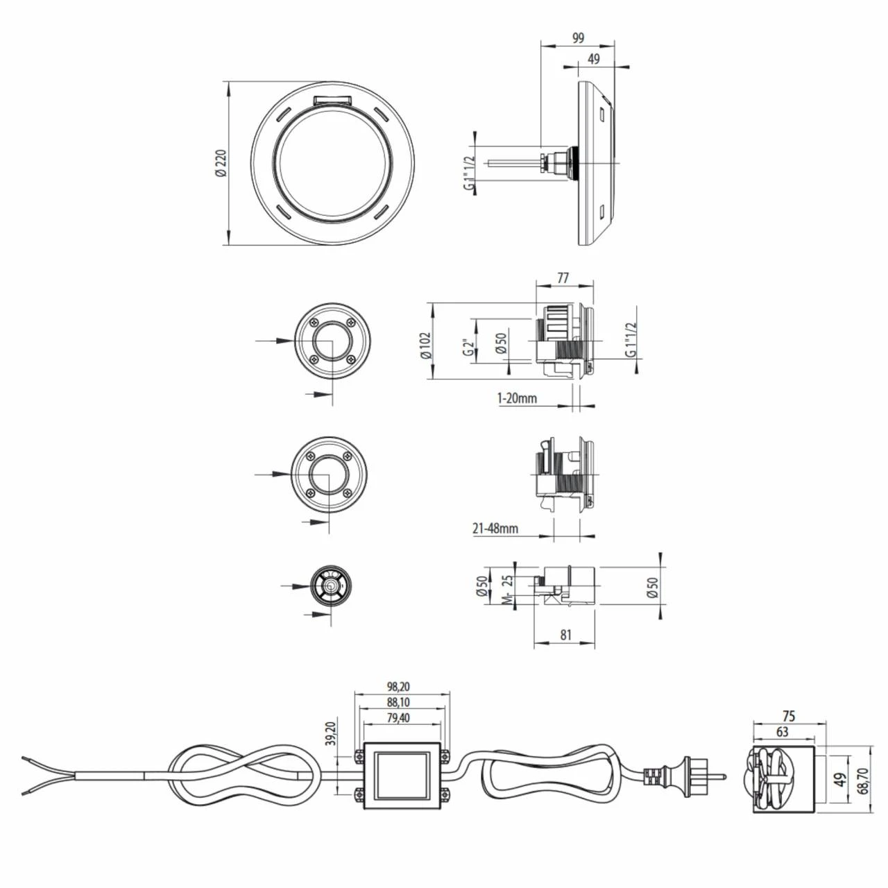 LED-Unterwasserscheinwerfer Für GRE Echtholzbecken 5 LED-Unterwasserscheinwerfer Für GRE Echtholzbecken – Bild 3