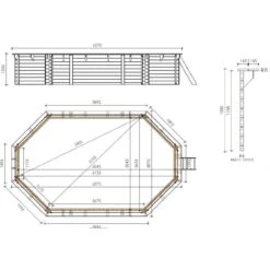 OKU Holzpool-Set EMOTION-FUN Oval 657 Cm X 407 Cm - Höhe 120 Cm 9 OKU Holzpool-Set EMOTION-FUN Oval 657 Cm X 407 Cm - Höhe 120 Cm -Pool-Chlor-Shop oku holzpool emotion fun oval 800520 skizze 1280x1280