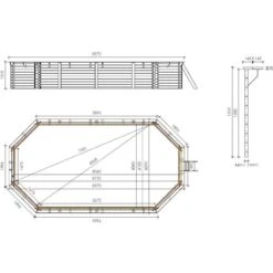 OKU Holzpool-Set EMOTION-FUN Oval 857 Cm X 457 Cm - Höhe 131 Cm -Pool-Chlor-Shop oku holzpool emotion fun oval 800540 skizze 1280x1280