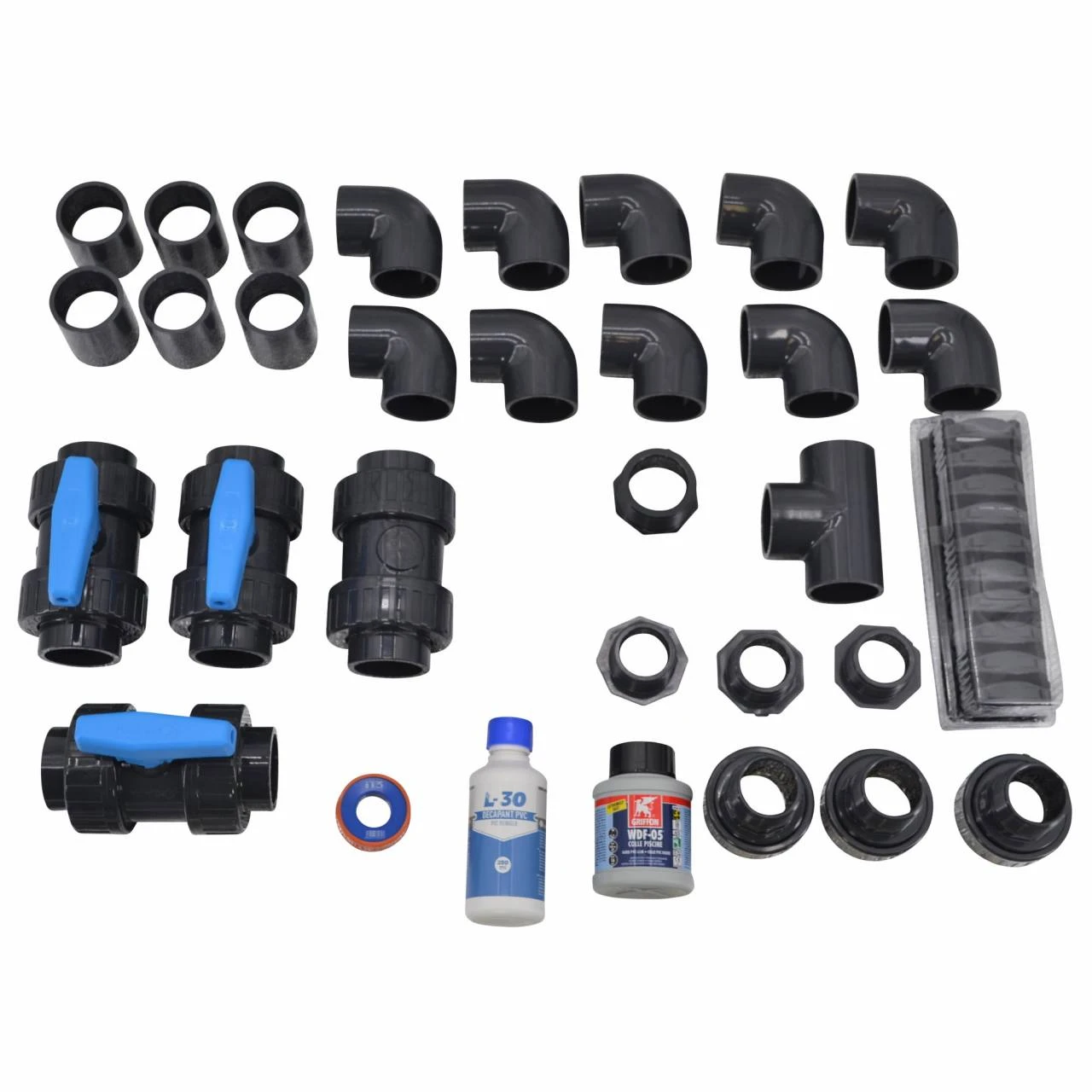 PVC-Anschlussset Für 1 Skimmer Und 2 Einlaufdüsen Ø 50 Mm 3 PVC-Anschlussset Für 1 Skimmer Und 2 Einlaufdüsen Ø 50 Mm